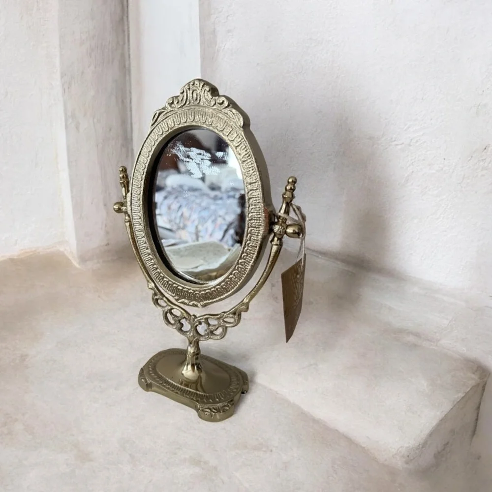 Elegant Gold Oval Vanity Mirror antique style